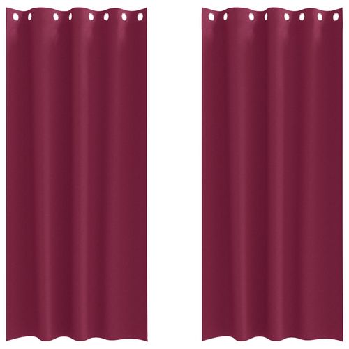 Vidaxl Rideaux Avec Des Rideaux 2 Pcs Bordeaux 260 X 140 Cm Polyester