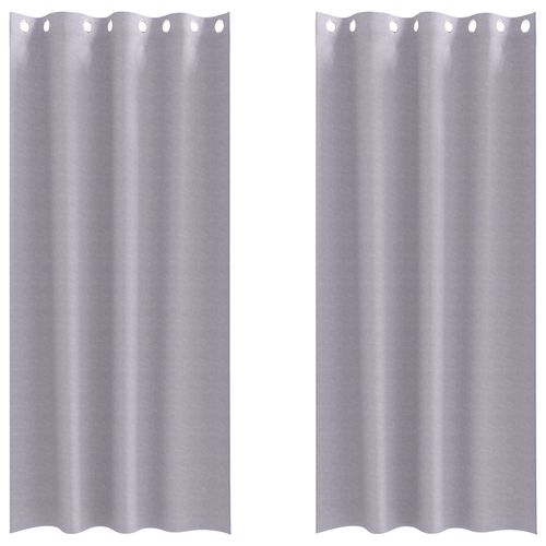 Vidaxl Rideaux 2 Pcs Gris Métallique 225 X 140 Cm Polyester
