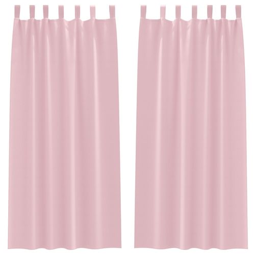 Vidaxl Rideaux Avec Des Rideaux 2 Pcs Rose Bébé 245 X 140 Cm Polyester