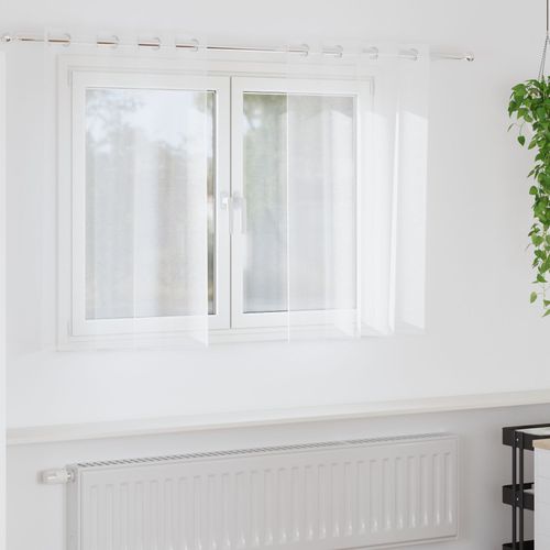 Vidaxl Rideaux Avec Des Rideaux 2 Pcs Blanc 140 X 140 Cm Polyester