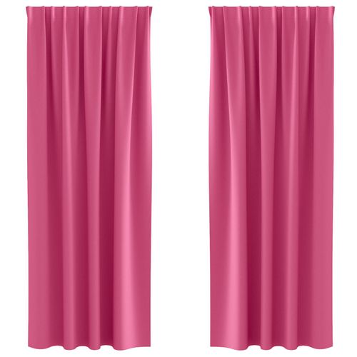 Vidaxl Rideaux Avec Des Rideaux 2 Pcs Rose Vif 245 X 140 Cm Polyester