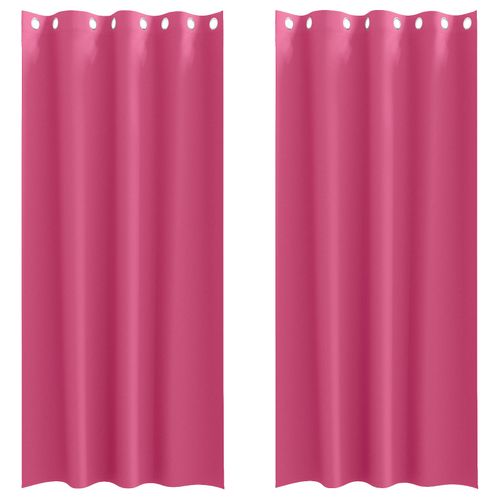 Vidaxl Rideaux Avec Des Rideaux 2 Pcs Rose Vif 225 X 140 Cm Polyester
