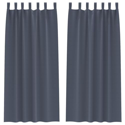 Vidaxl Rideaux 2 Pcs Anthracite 245 X 140 Cm Polyester
