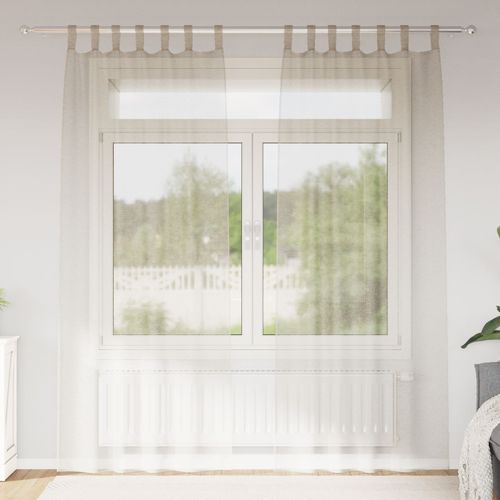 Vidaxl Rideaux Avec Des Rideaux 2 Pcs Sable 140 X 225 Cm Polyester