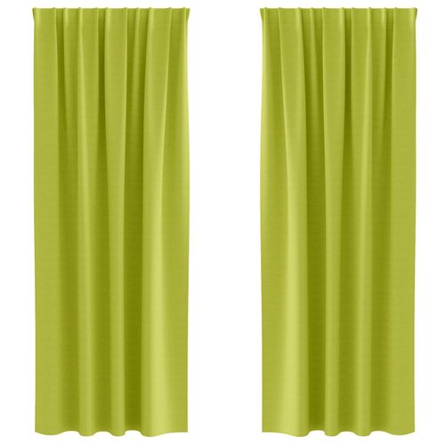 Vidaxl Rideaux 2 Pcs Pomme Verte 225 X 140 Cm Polyester