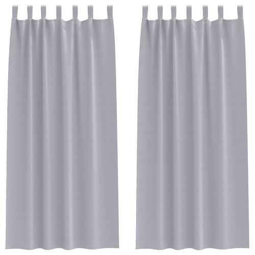 Vidaxl Rideaux 2 Pcs Gris Métallique 260 X 140 Cm Polyester