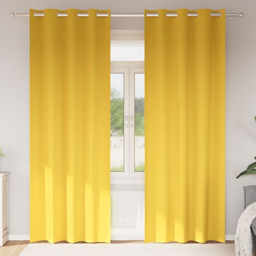 Vidaxl Rideaux 2 Pcs Jaune Moutarde 260 X 140 Cm Polyester