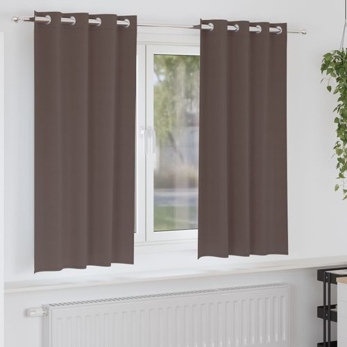 Vidaxl Rideaux 2 Pcs Marron Foncé 175 X 140 Cm Polyester