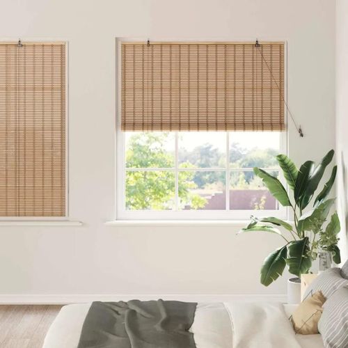 Vidaxl Stores Et Rideaux Marron Clair 140 X 160 Cm Bambou