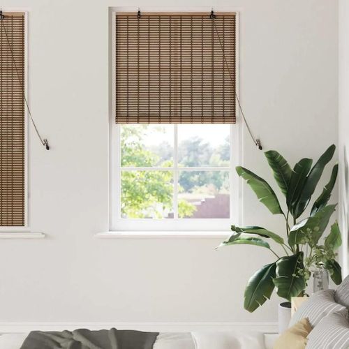 Vidaxl Stores Et Occultants Avec Des Rideaux Marron 80 X 160 Cm Bambou