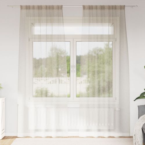 Vidaxl Rideaux Avec Des Rideaux 2 Pcs Sable 140 X 245 Cm Polyester