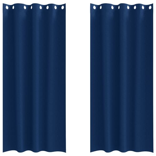 Vidaxl Rideaux 2 Pcs Bleu Foncé 260 X 140 Cm Polyester