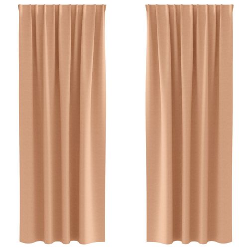 Vidaxl Rideaux 2 Pcs Marron Clair 260 X 140 Cm Polyester