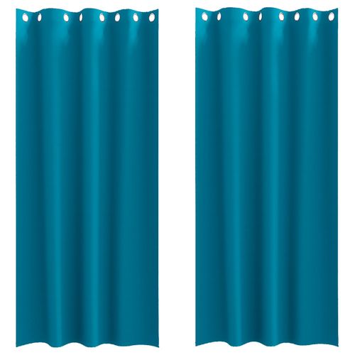 Vidaxl Rideaux Avec Des Rideaux 2 Pcs Turquoise 245 X 140 Cm Polyester
