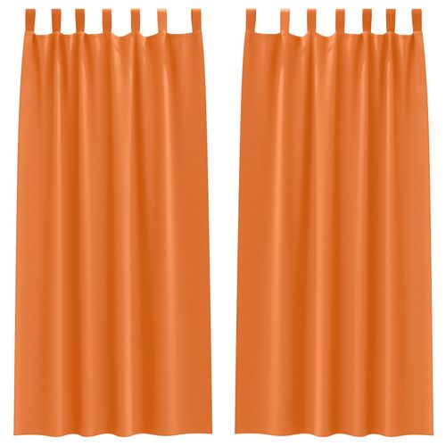 Vidaxl Rideaux 2 Pcs Orange Vif 260 X 140 Cm Polyester