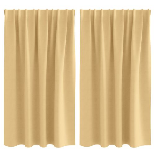 Vidaxl Rideaux Avec Des Rideaux 2 Pcs Beige 140 X 140 Cm Polyester