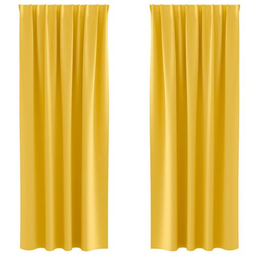 Vidaxl Rideaux 2 Pcs Jaune Moutarde 225 X 140 Cm Polyester