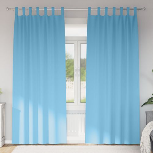Vidaxl Rideaux 2 Pcs Bleu Clair 260 X 140 Cm Polyester