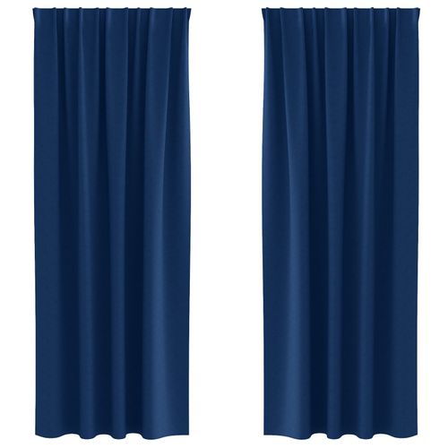 Vidaxl Rideaux 2 Pcs Bleu Foncé 225 X 140 Cm Polyester