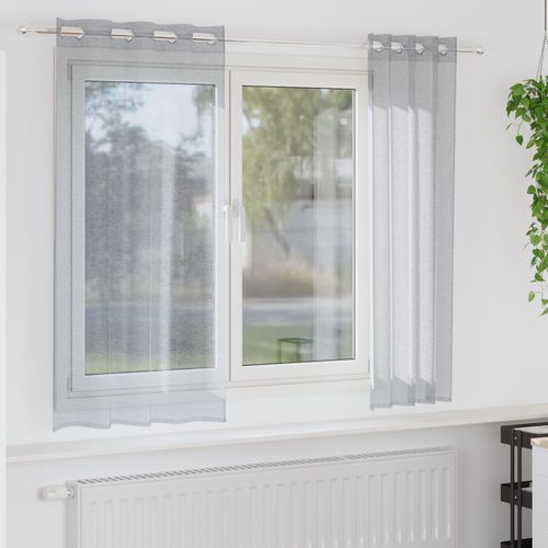 Vidaxl Rideaux 2 Pcs Gris Foncé 140 X 175 Cm Polyester