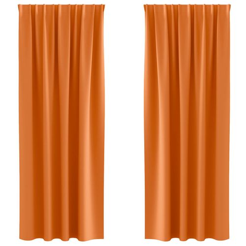 Vidaxl Rideaux 2 Pcs Orange Vif 245 X 140 Cm Polyester