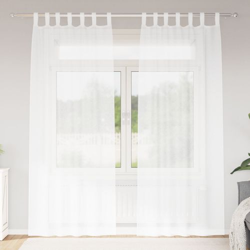 Vidaxl Rideaux Avec Des Rideaux 2 Pcs Blanc 140 X 260 Cm Polyester