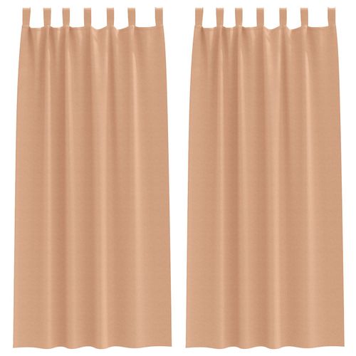 Vidaxl Rideaux 2 Pcs Marron Clair 245 X 140 Cm Polyester