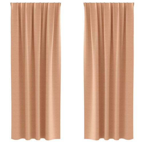Vidaxl Rideaux 2 Pcs Marron Clair 225 X 140 Cm Polyester