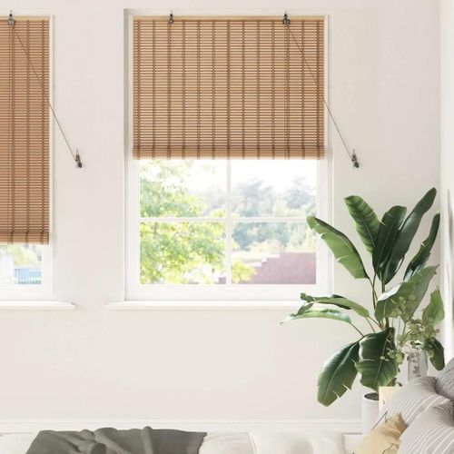 Vidaxl Stores Et Rideaux Marron Clair 120 X 220 Cm Bambou