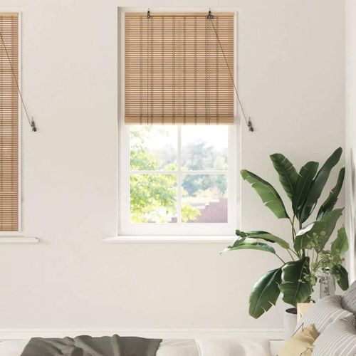 Vidaxl Stores Et Rideaux Marron Clair 80 X 160 Cm Bambou