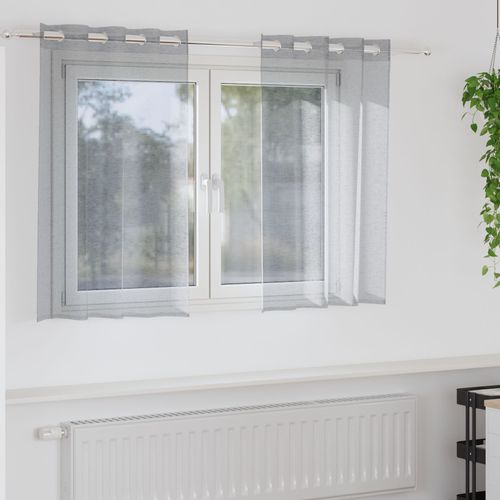 Vidaxl Rideaux 2 Pcs Gris Foncé 140 X 140 Cm Polyester