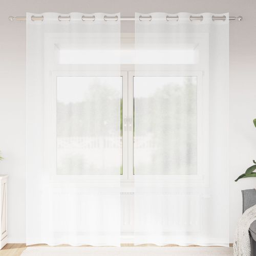 Vidaxl Rideaux Avec Des Rideaux 2 Pcs Blanc 140 X 225 Cm Polyester