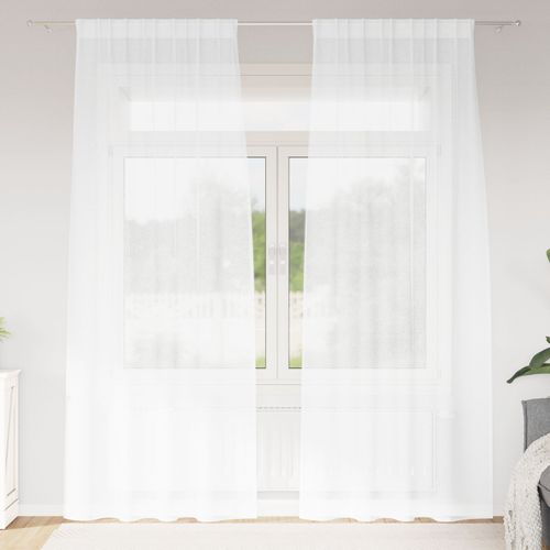 Vidaxl Rideaux Avec Des Rideaux 2 Pcs Blanc 140 X 225 Cm Polyester