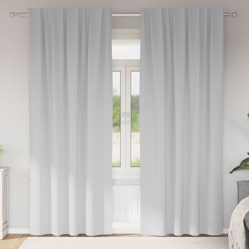 Vidaxl Rideaux Avec Des Rideaux 2 Pcs Gris Pâle 225 X 140 Cm Polyester
