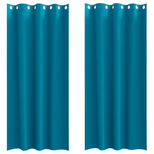 Vidaxl Rideaux Avec Des Rideaux 2 Pcs Turquoise 260 X 140 Cm Polyester
