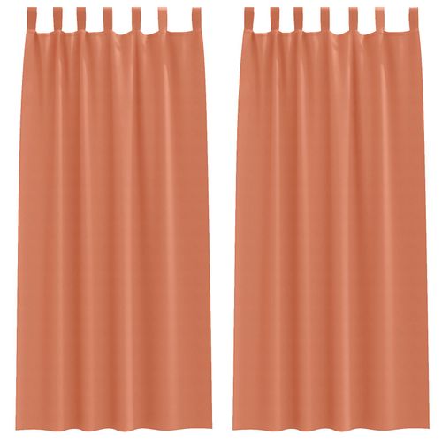 Vidaxl Rideaux 2 Pcs Couleur Terre Cuite 260 X 140 Cm Polyester