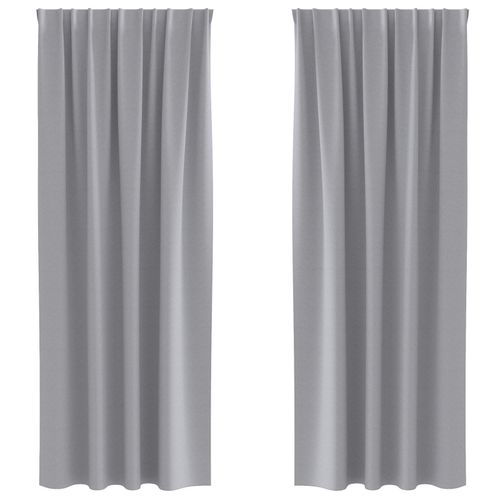 Vidaxl Rideaux 2 Pcs Gris Clair 260 X 140 Cm Polyester