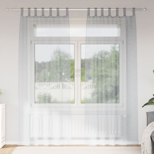 Vidaxl Rideaux 2 Pcs Gris Foncé 140 X 225 Cm Polyester