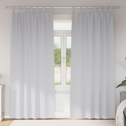 Vidaxl Rideaux Avec Des Rideaux 2 Pcs Gris Pâle 245 X 140 Cm Polyester