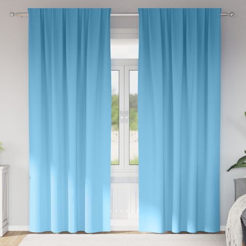 Vidaxl Rideaux 2 Pcs Bleu Clair 245 X 140 Cm Polyester