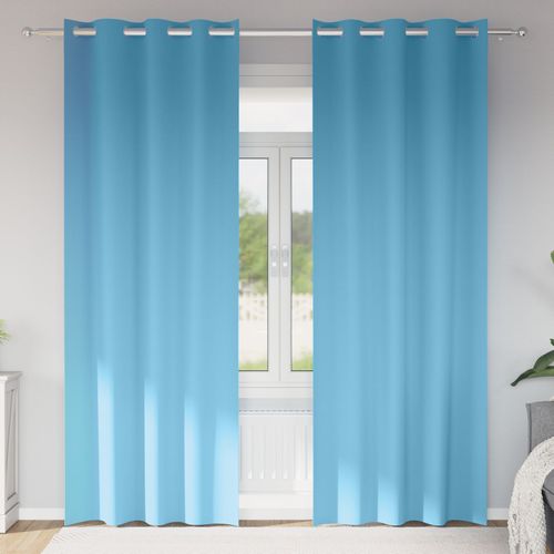 Vidaxl Rideaux 2 Pcs Bleu Clair 245 X 140 Cm Polyester