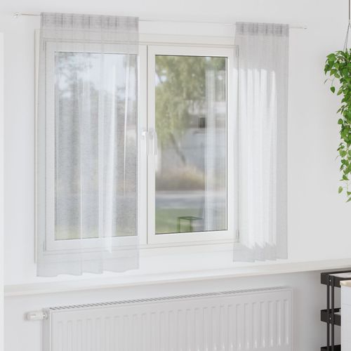 Vidaxl Rideaux 2 Pcs Gris Clair 140 X 175 Cm Polyester