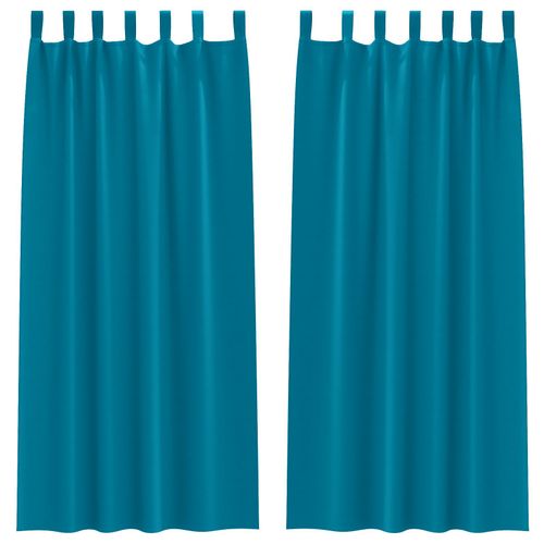 Vidaxl Rideaux Avec Des Rideaux 2 Pcs Turquoise 260 X 140 Cm Polyester