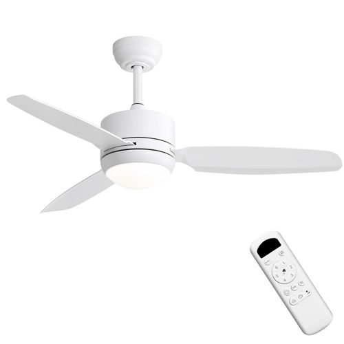 Ventilateur de Plafond avec Lumière LED 18W , Sofucor, Ventilateur, Télécommande Ventilateur Plafond, Ø117cm, 6 Vitesses, Silencieux