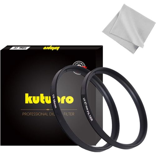 CHECARZHN--NO1-Pack Filtre Uv Ultra-Fin 58 Mm + 67 Mm Pour Appareil Photo - Protection D'Objectif + Chiffon De Nettoyage - Compatible Canon, Nikon, Et Plus