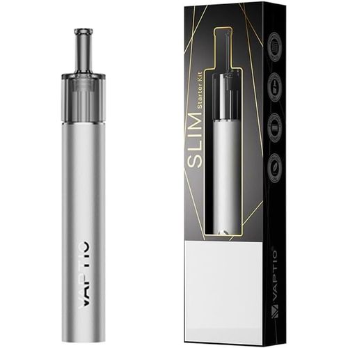 KALANKA-Pod Mod Vaptio SLIM Kit Vape Pen avec batterie 500mAh Kit de vaporisateur Pod 2.0ML cigarette électronique kit complet sans liquide, sans nicotine (Argent)