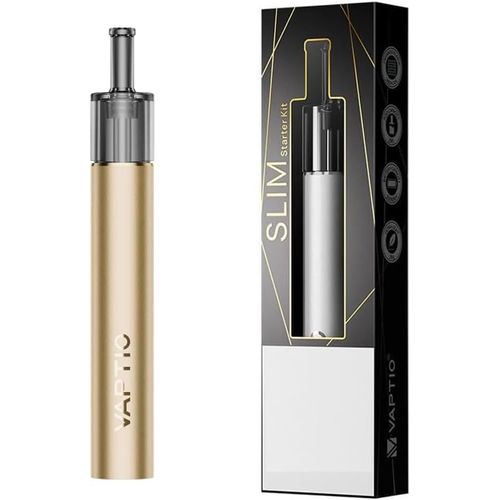 KALANKA-Pod Mod Vaptio SLIM Kit Vape Pen avec batterie 500mAh Kit de vaporisateur Pod 2.0ML cigarette électronique kit complet sans liquide, sans nicotine (Gold)