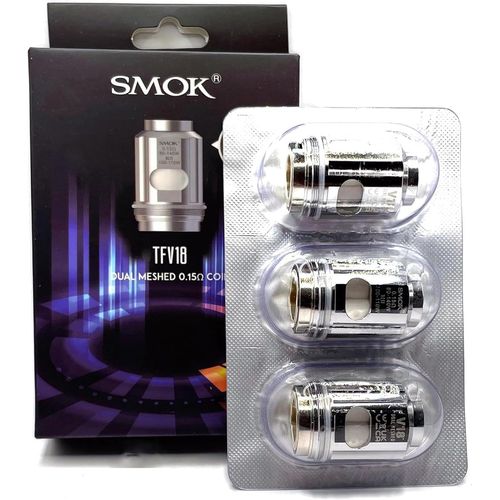 KALANKA-SMOK TFV18 Dual Meshed Coil 0.15ohm pour Vape Vaporisateur Cigarette Électronique Compatible avec TFV18 Tank Morph 2 Kit MAG-18 Kit 3 pièces/paquet 80-140W Meilleur à 100-110W (Argent) Sans N