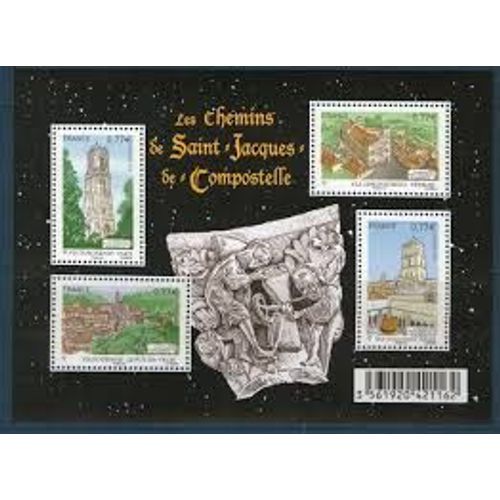 Les Chemins De Saint Jacques De Compostelle (1) Quatre Villes De Départ Feuillet 4641 Année 2012 N° 4641 4642 4643 4644 Yvert Et Tellier Luxe