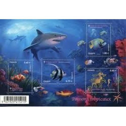 Série Nature (26) : Faune Marine : Poissons Tropicaux Feuillet 4646 Année 2012 N° 4646 4647 4648 4649 Yvert Et Tellier Luxe